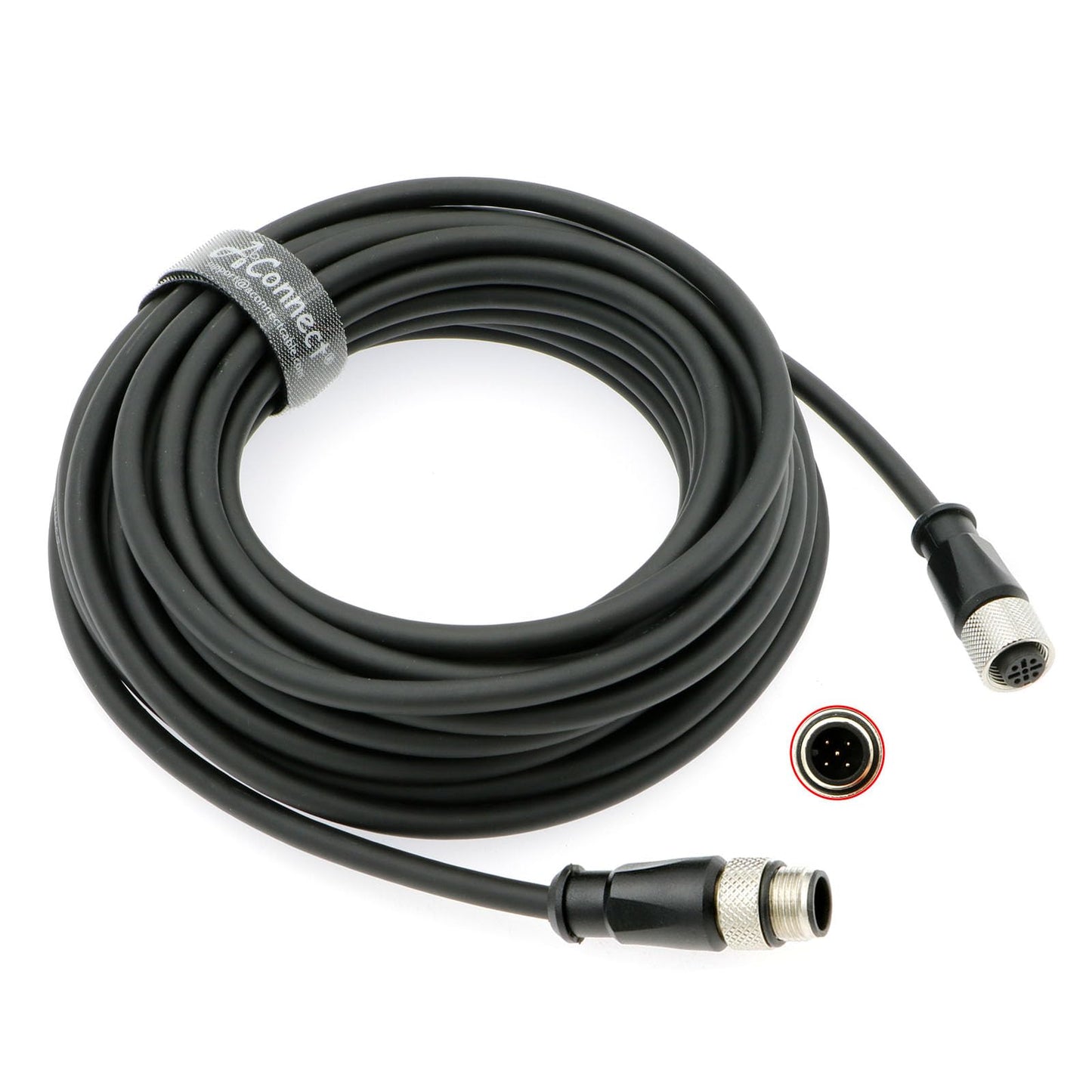M12 5 Pin Male A-Code to 5 Pin Female A-Code Industrial Shielded Cable Aviation Sensor Connector for Device Network, Fieldbus Module 2M/6.5Ft
