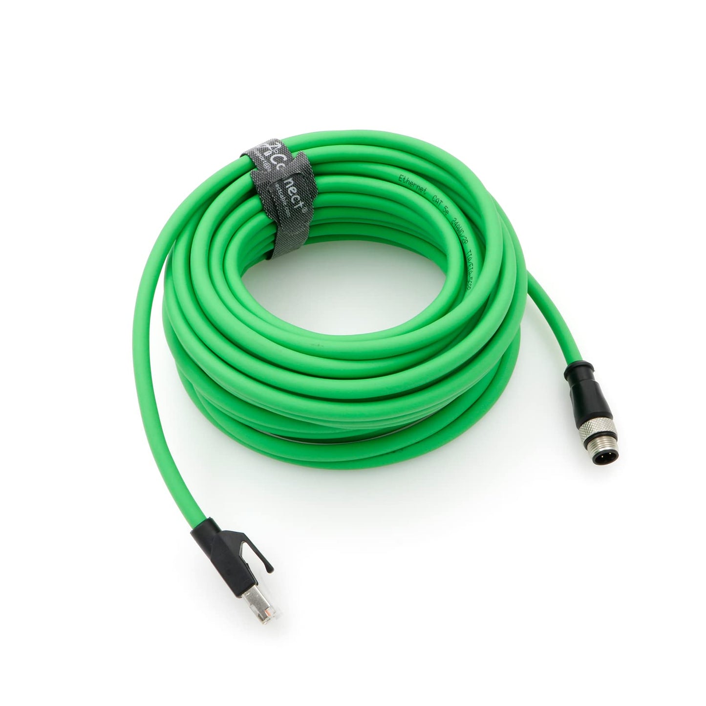 M12 4 Position D-Coded Connector to RJ45 Cat5e Ethernet Cable Assembly Waterproof Portable 3.3Ft/1M