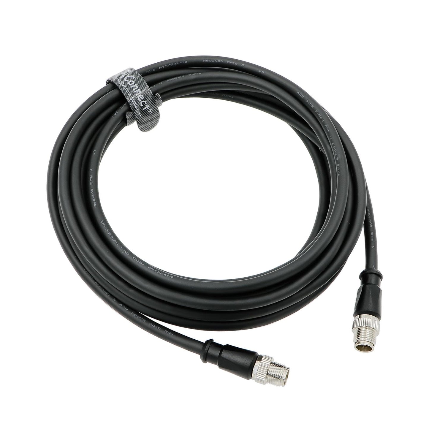 M12-X-Code Ethernet-Cable for Cognex Industrial Camera M12 8 Pin Male X-Code to 8 Pin Male X-Code Shielded Industrial Cord Waterproof Anti-UV 1M