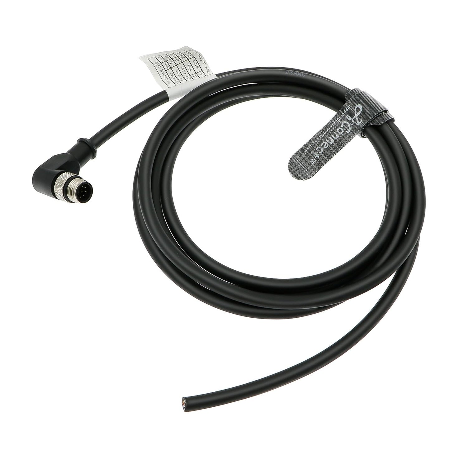 M12 A Code Right Angle 8 Pin Male to Flying Leads Connector Aviation Sensor Waterproof Electrical Shielded Cable for Industrial Cameras Automation Device Network Fieldbus Module 1M