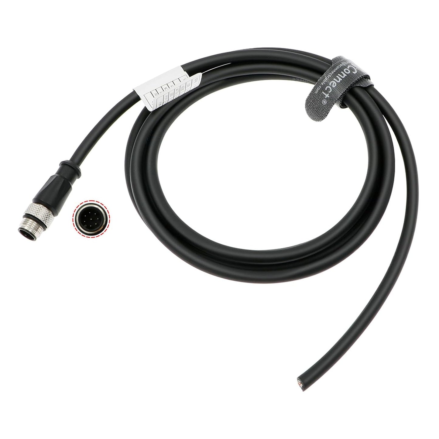 M12 A Code 8 Pin Male to Flying Leads Connector Aviation Sensor Waterproof Electrical Shielded Cable for Industrial Cameras Automation Device Network Fieldbus Module 1M
