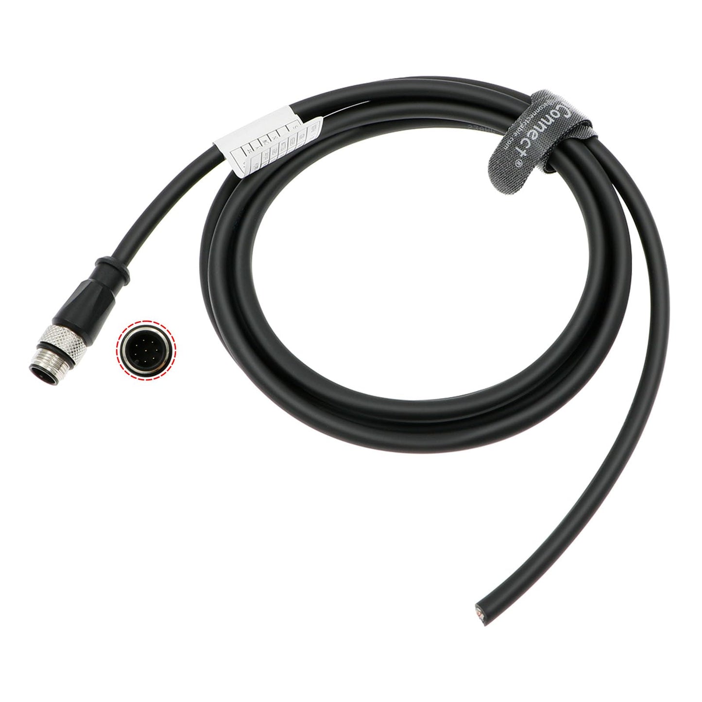 M12 A Code 8 Pin Male to Flying Leads Connector Aviation Sensor Waterproof Electrical Shielded Cable for Industrial Cameras Automation Device Network Fieldbus Module 1M
