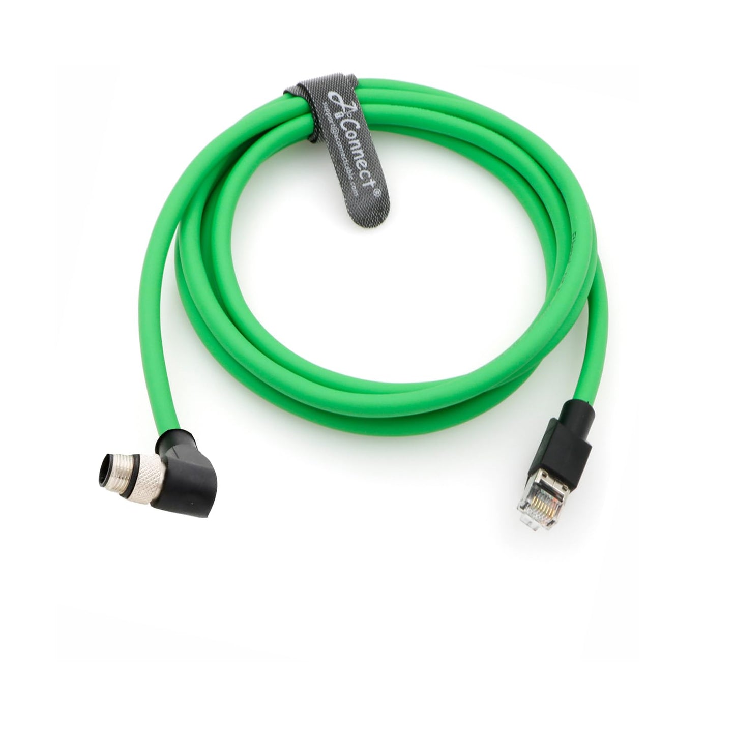 M12 D-Code Right Angle 4 Pin Male to RJ45 Shielded Cat5e Flexible Ethernet Waterproof Cable for Cognex Industrial Camera 1M