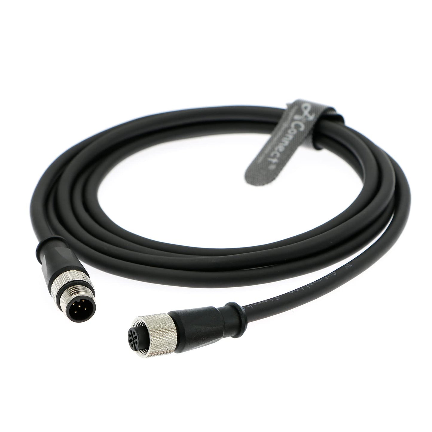 M12 5 Pin Male A-Code to 5 Pin Female A-Code Industrial Shielded Cable Aviation Sensor Connector for Device Network, Fieldbus Module 2M/6.5Ft