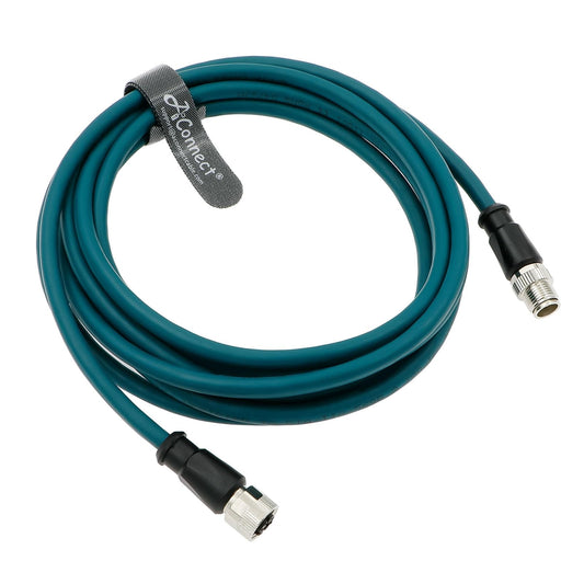M12 8 Pin X-Code Male to M12 X-Code Female Sensor Connector High Flexible Waterproof Industrial Cable for Cognex Industrial Cameras Automation Device Network 1M