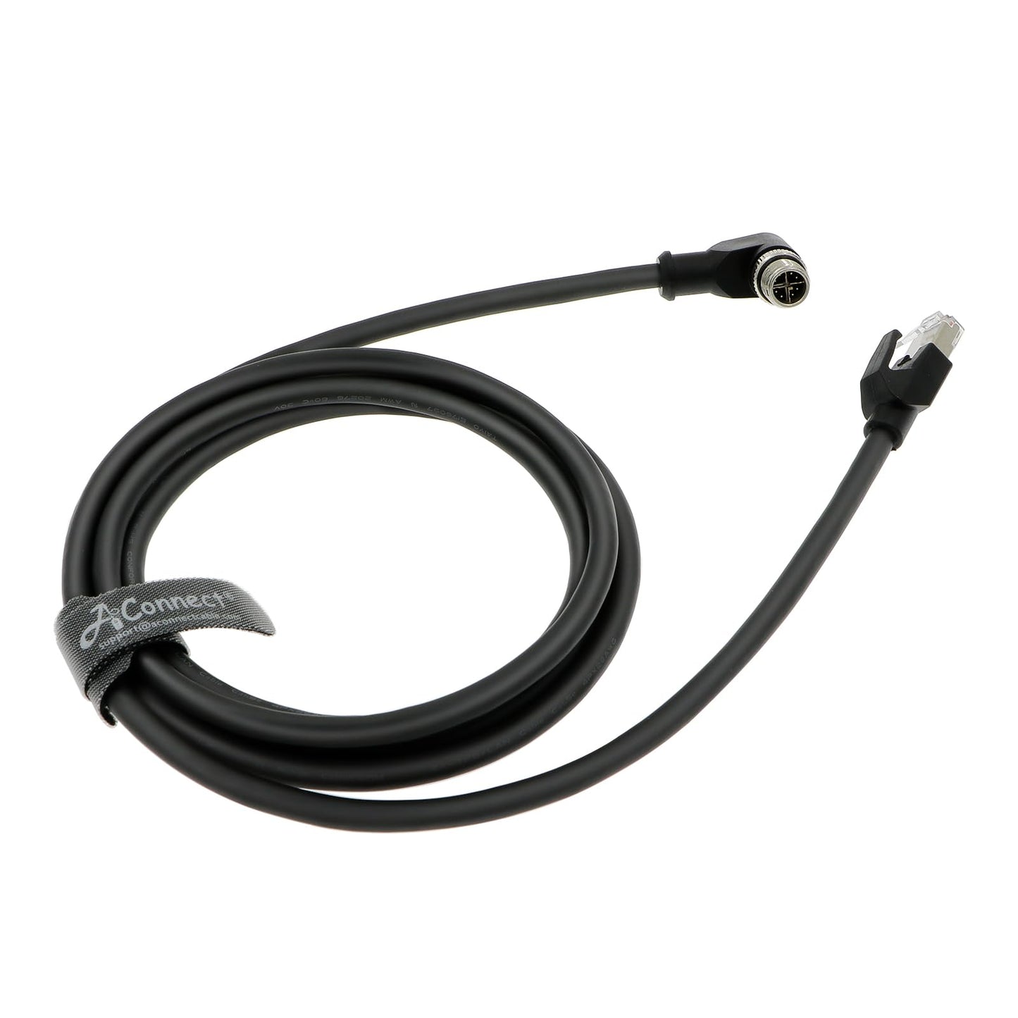 M12 8 Pin X-Code Male Right Angle to RJ45 Industrial Ethernet Cable for Cognex in Sight Industrial Camera Shielded Waterproof Flexible Cable 1M