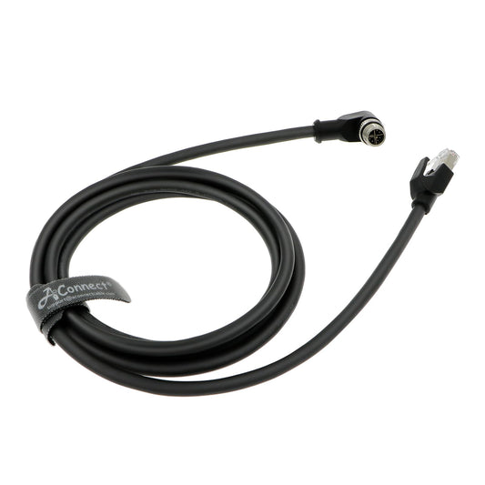 M12 8 Pin X-Code Male Right Angle to RJ45 Industrial Ethernet Cable for Cognex in Sight Industrial Camera Shielded Waterproof Flexible Cable 1M