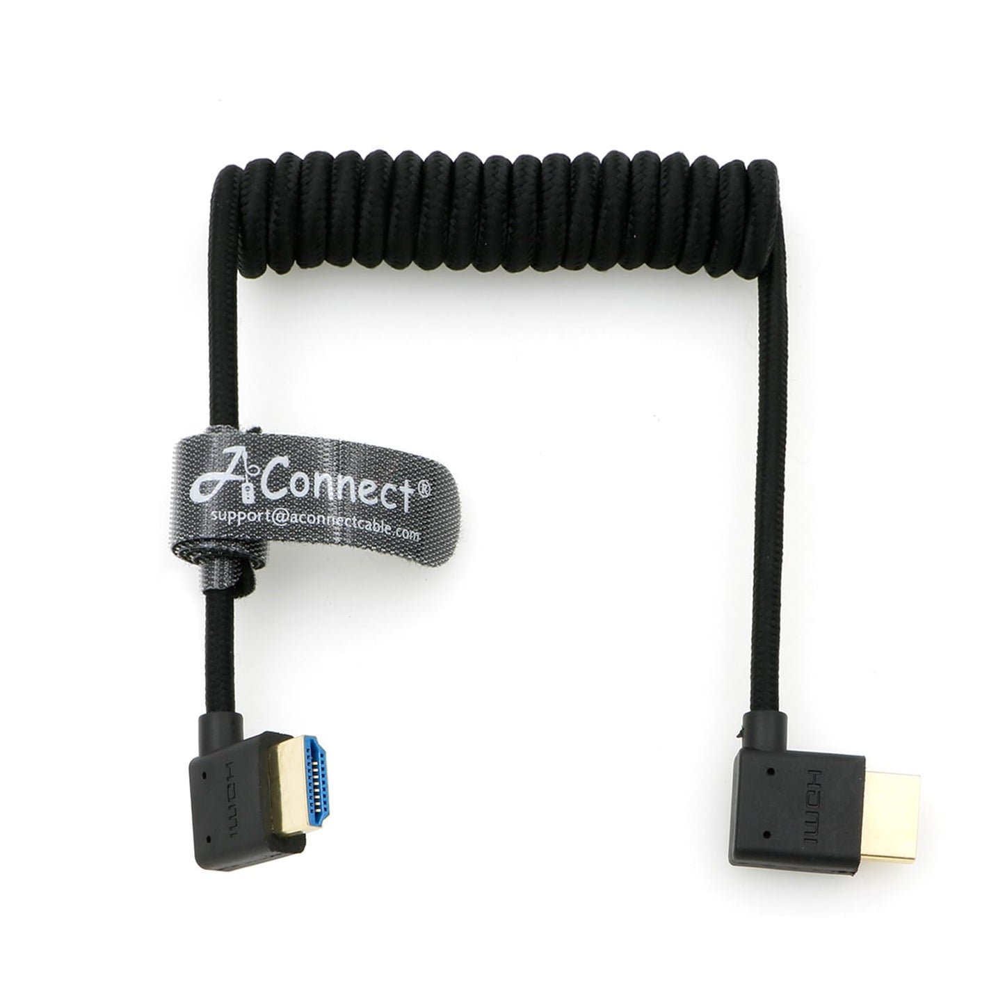 8K Coiled HDMI Cable, 8K@60Hz 4K@120Hz 48Gbps HDMI 2.1 Cable, Ultra High-Speed Braided Coiled Cable 12~18" for Atomos Ninja V|Portkeys BM5 Monitor (Straight to Straight)