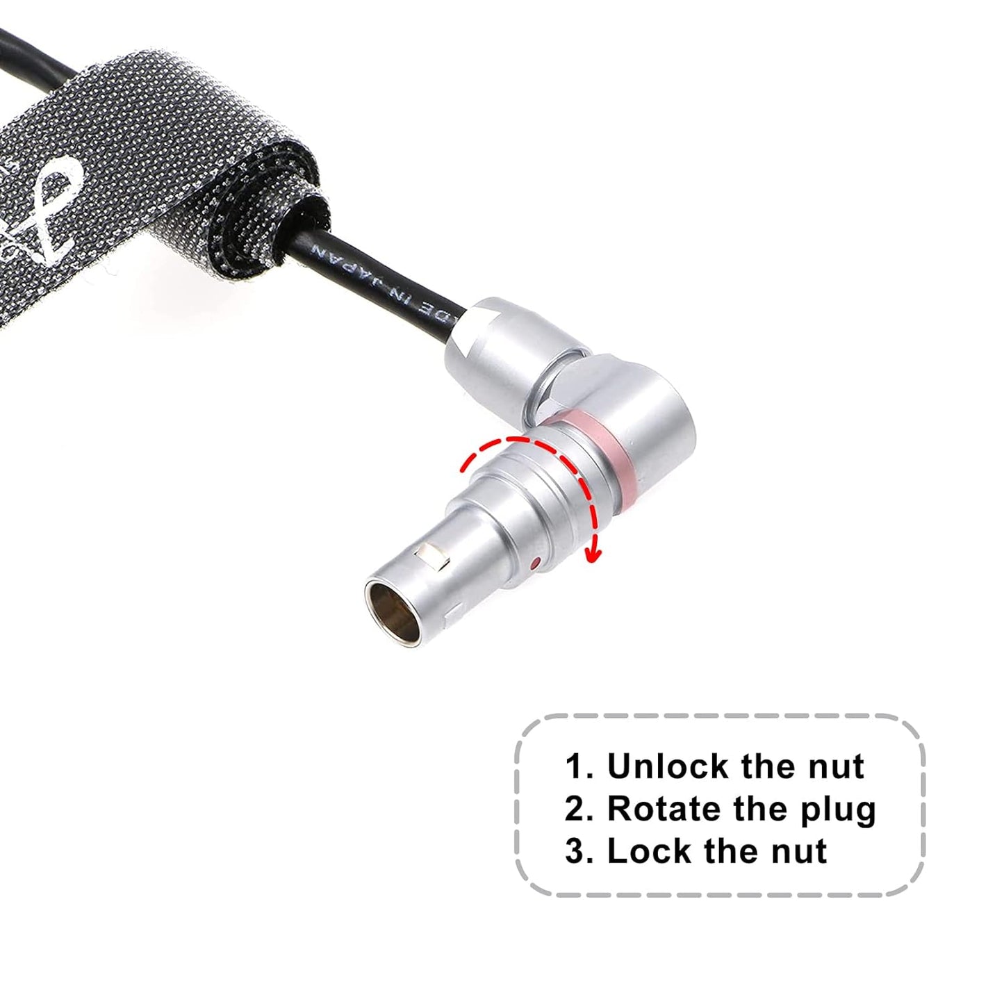 Cable-TRS-EXT-Tentacle-Timecode-Red Komodo Timecode Cable Tentacle Sync 3.5mm TRS to EXT 9 Pin Male Rotatable L-Shaped