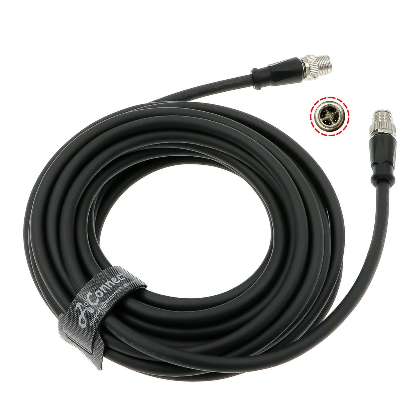 M12-X-Code Ethernet-Cable for Cognex Industrial Camera M12 8 Pin Male X-Code to 8 Pin Male X-Code Shielded Industrial Cord Waterproof Anti-UV 1M