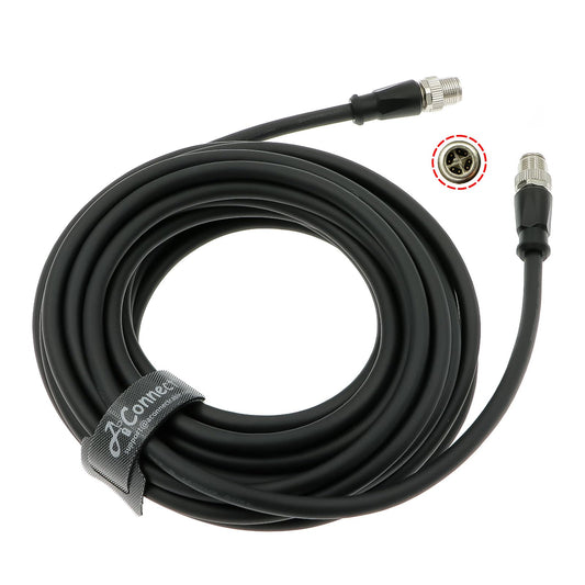 M12-X-Code Ethernet-Cable for Cognex Industrial Camera M12 8 Pin Male X-Code to 8 Pin Male X-Code Shielded Industrial Cord Waterproof Anti-UV 1M