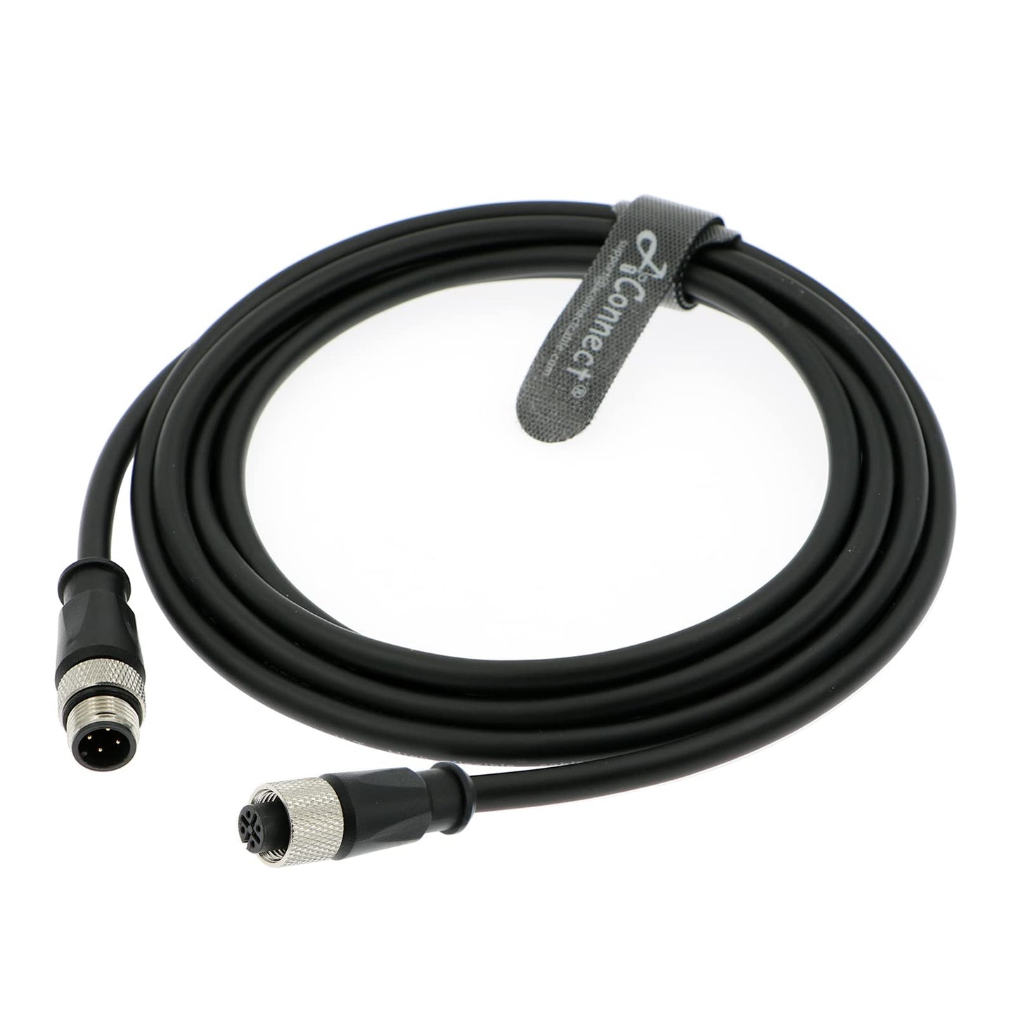 M12 4 Pin Male A-Code to 4 Pin Female A-Code Industrial Shielded Cable Aviation Sensor Connector for Device Network, Fieldbus Module 3M/9.84Ft