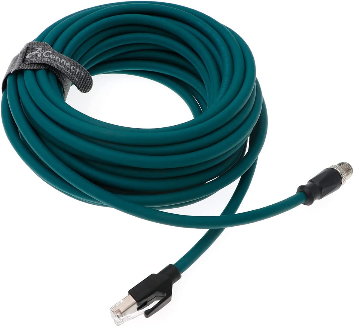 M12-RJ45-XCode-Ethernet-Shielded-Industrial M12 8 Pin X-Code Male to RJ45 Cat6a Ethernet Shielded Cable for Cognex Industrial Camera 3.3Ft|1M