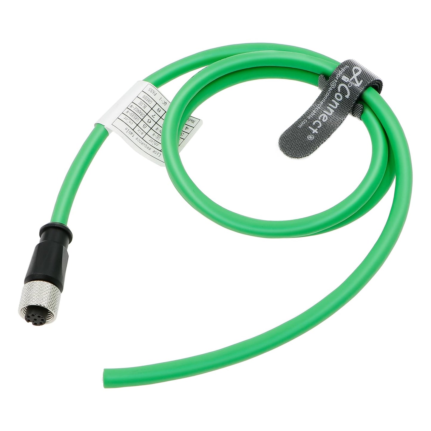 M12 A Code 8 Pin Female to Flying Leads Cable Industrial Aviation Sensor Waterproof Electrical Shielded Cable for Industrial Cameras Automation Device Network Fieldbus Module 1M