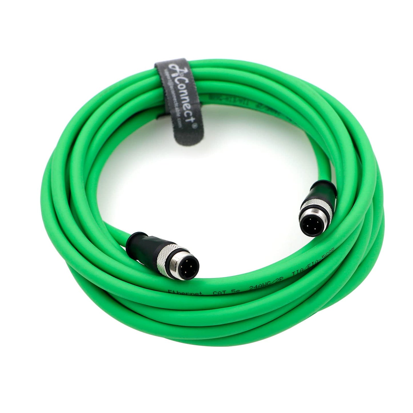 M12-D-Code Ethernet-Cable for Industrial Camera M12 4 Pin Male D-Code to 4 Pin Male D-Code Shielded Cat5e Ethernet Cord Waterproof 5M/16.4Ft
