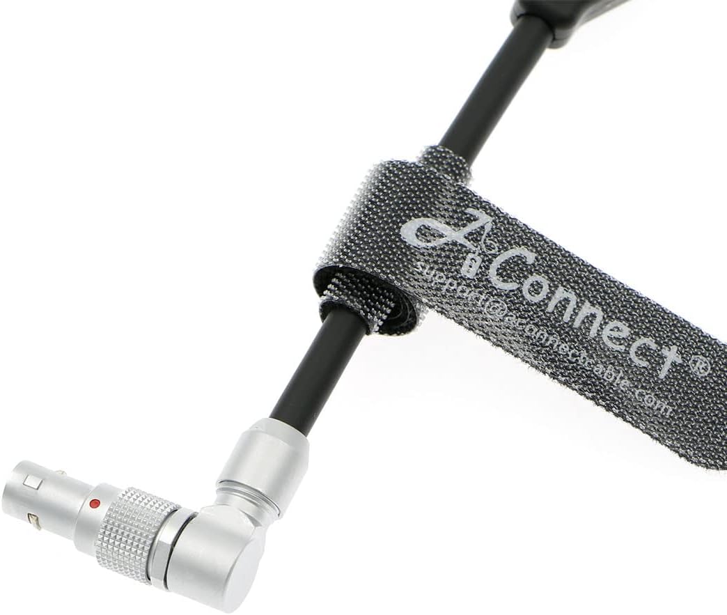 Red-Komodo Power Cable Rotatable 2 Pin Male to Adjustable Right Angle 2 Pin Male-2 Pin Female Splitter Power Cord for Teradek SmallHD Monitor