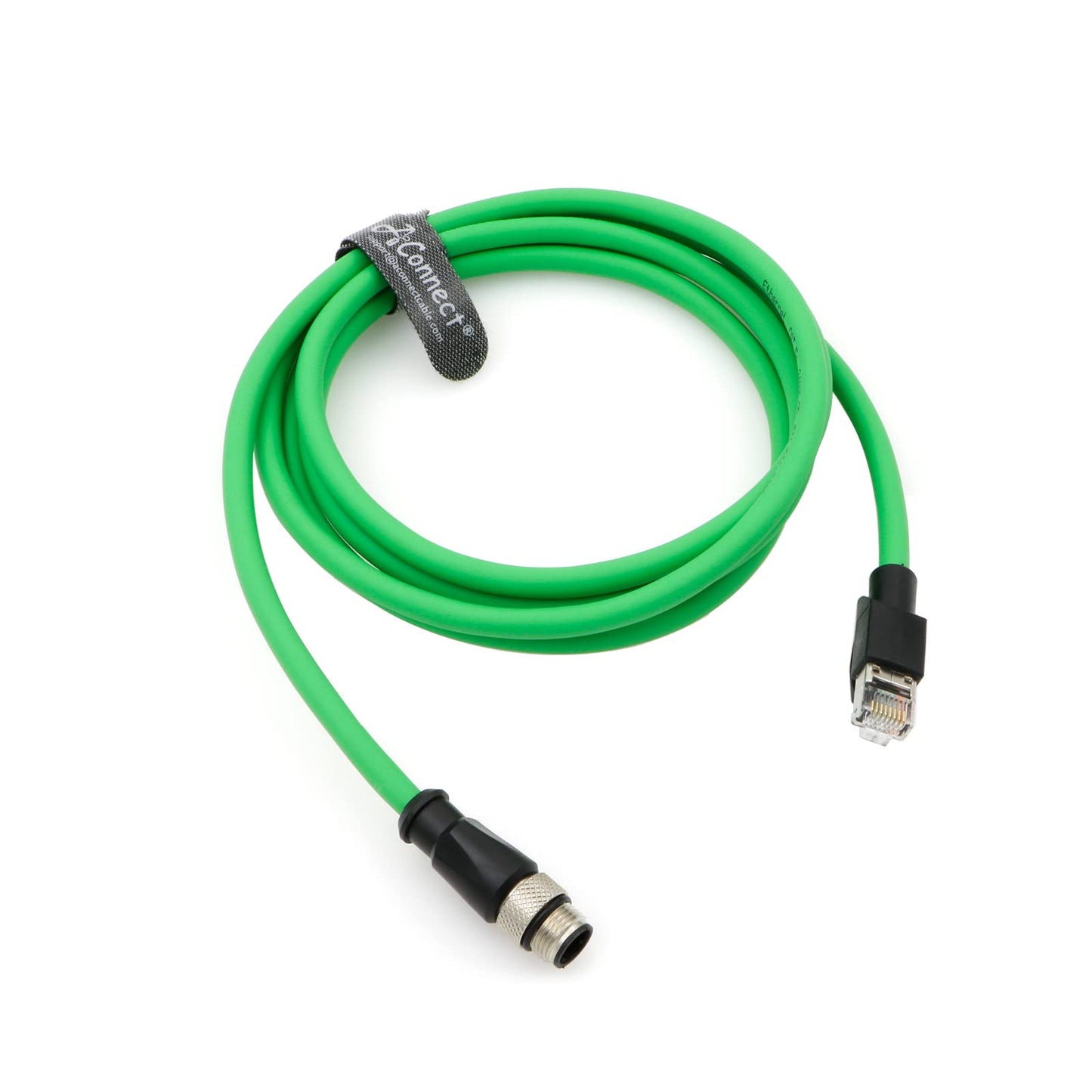 M12 4 Position D-Coded Connector to RJ45 Cat5e Ethernet Cable Assembly Waterproof Portable 3.3Ft/1M