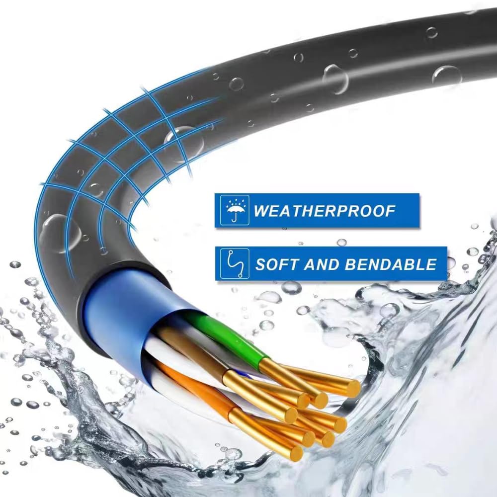 Starlink Cable Replacement for Starlink Rectangular Satellite V2, 33FT Grey, 1200 Mbps Waterproof