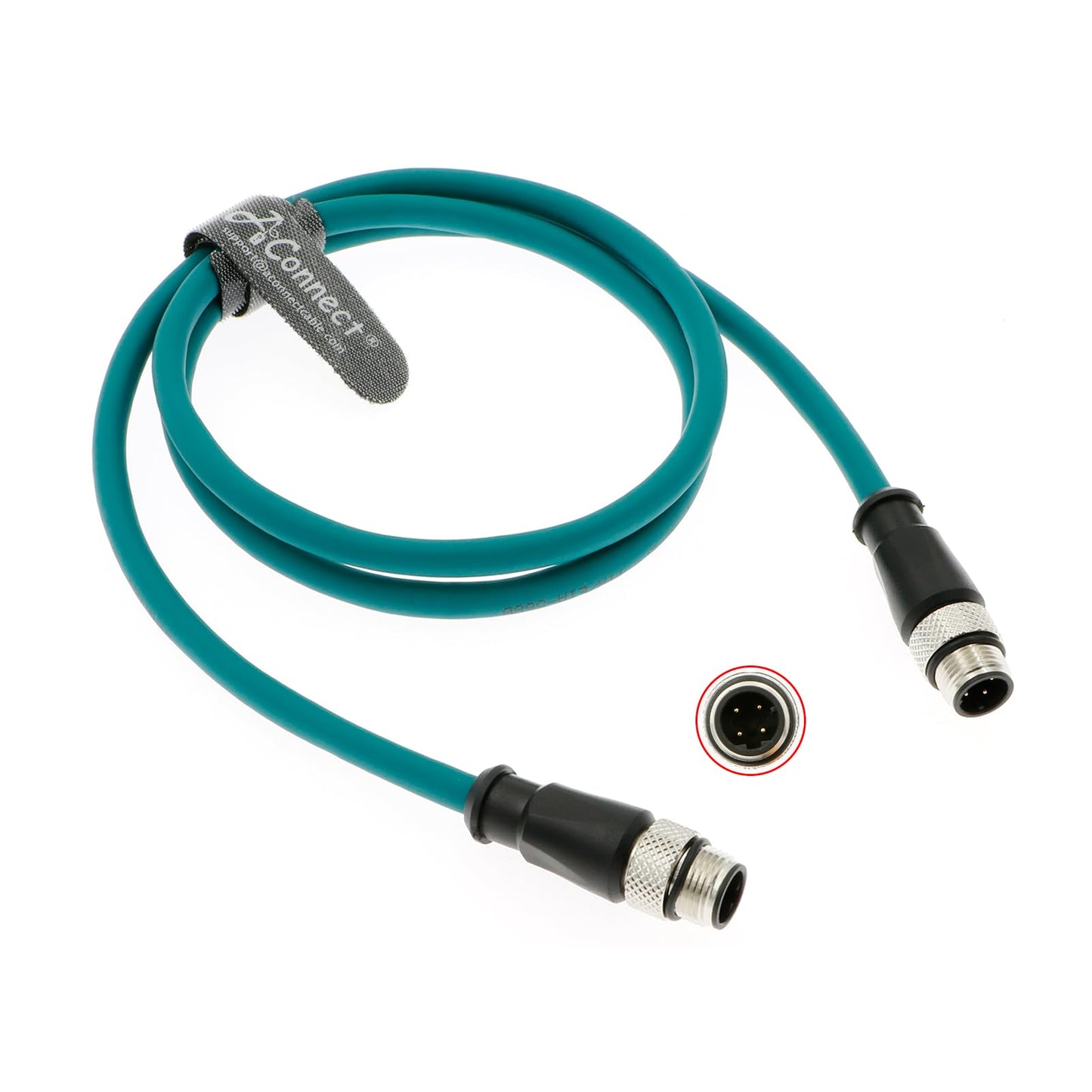 M12 D-Code 4 Pin Male to 4 Pin Male High Flexible Shielded Ethernet Waterproof Cat5e Cable for Industrial Camera 1M/3.28Ft