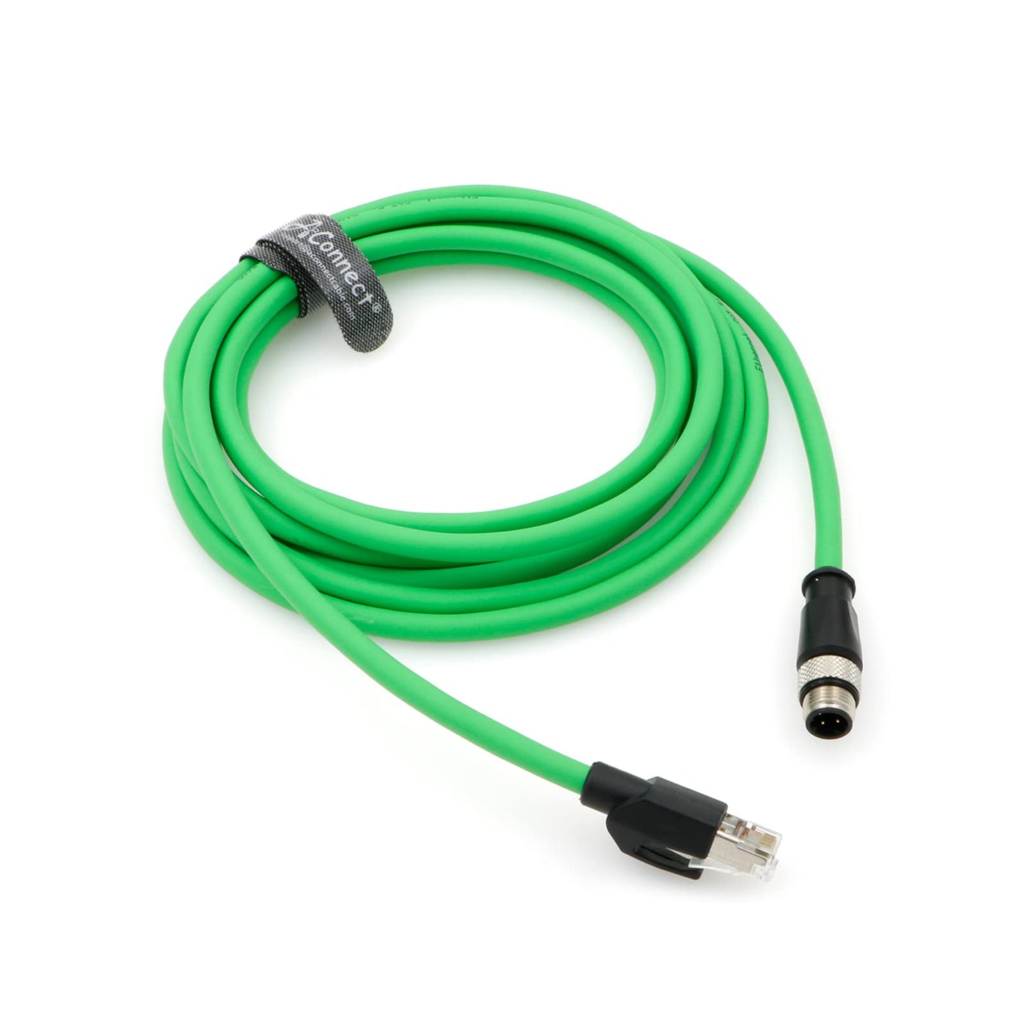 M12 4 Position D-Coded Connector to RJ45 Cat5e Ethernet Cable Assembly Waterproof Portable 3.3Ft/1M