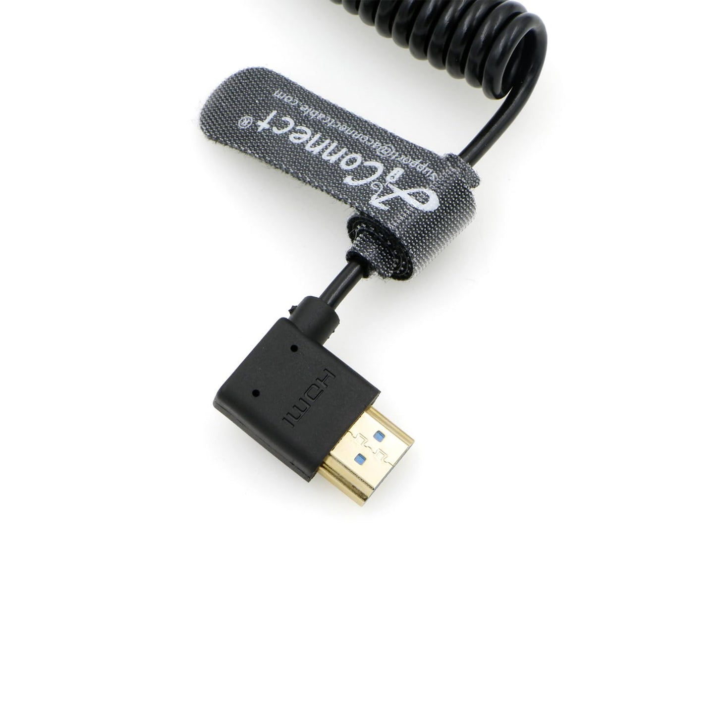 8K Coiled HDMI Cable, 8K@60Hz 4K@120Hz 48Gbps HDMI 2.1 Cable, Ultra High-Speed Braided Coiled Cable 12~18" for Atomos Ninja V|Portkeys BM5 Monitor (Left Angle to Left Angle)
