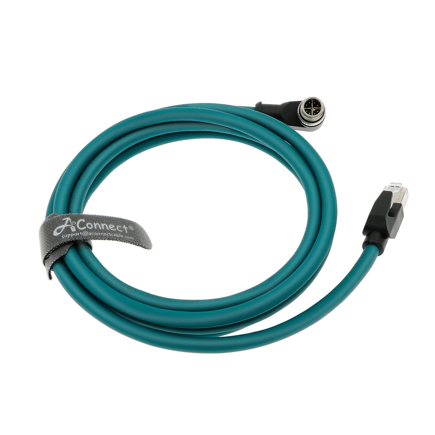 M12 8 Position X-Code Male Right Angle to RJ45 Ethernet Shielded Cable for Cognex in Sight Industrial Camera High Flexible Waterproof Cable 1M