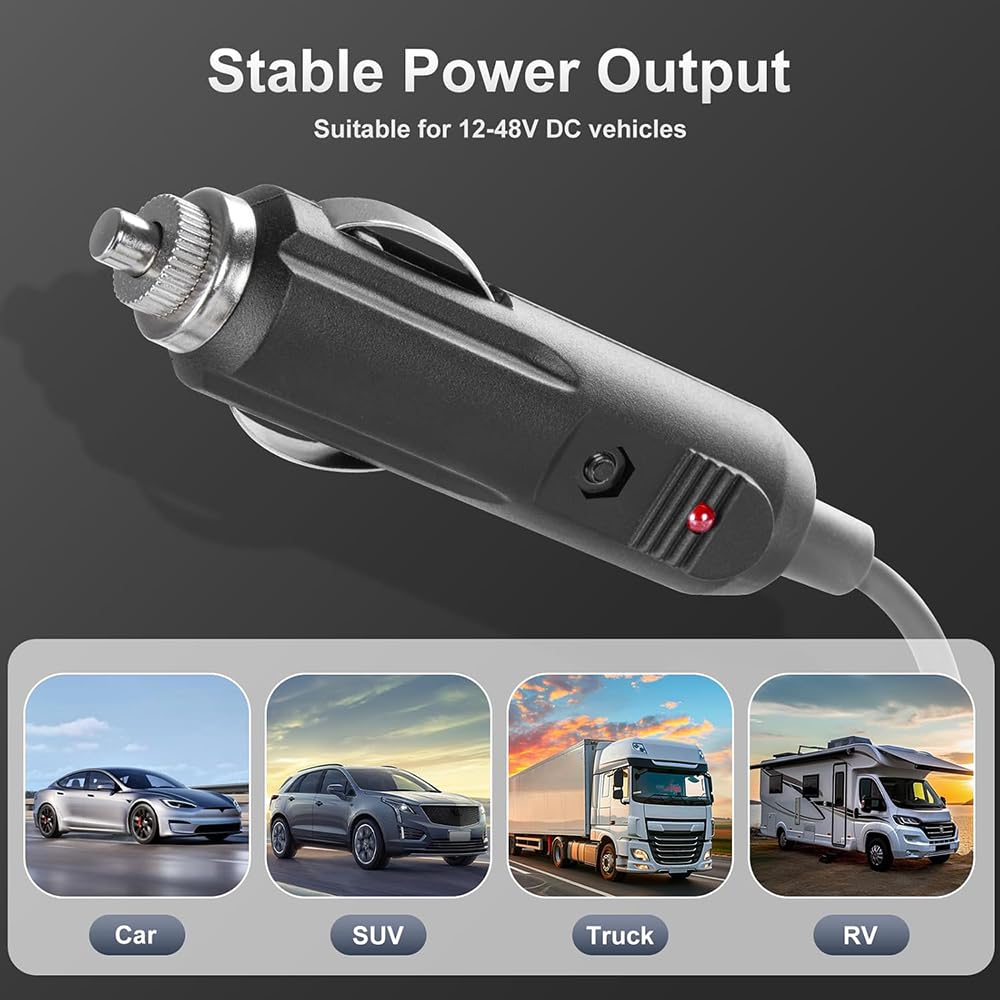 Starlink Mini DC Power Cable Cigarette Lighter, Car Charger 7FT Starlink Mini Accessories Cable 12V-24V DC Power Cord,18AWG Starlink DC Power Supply for Trucks Buses Ships Waterproof Gray
