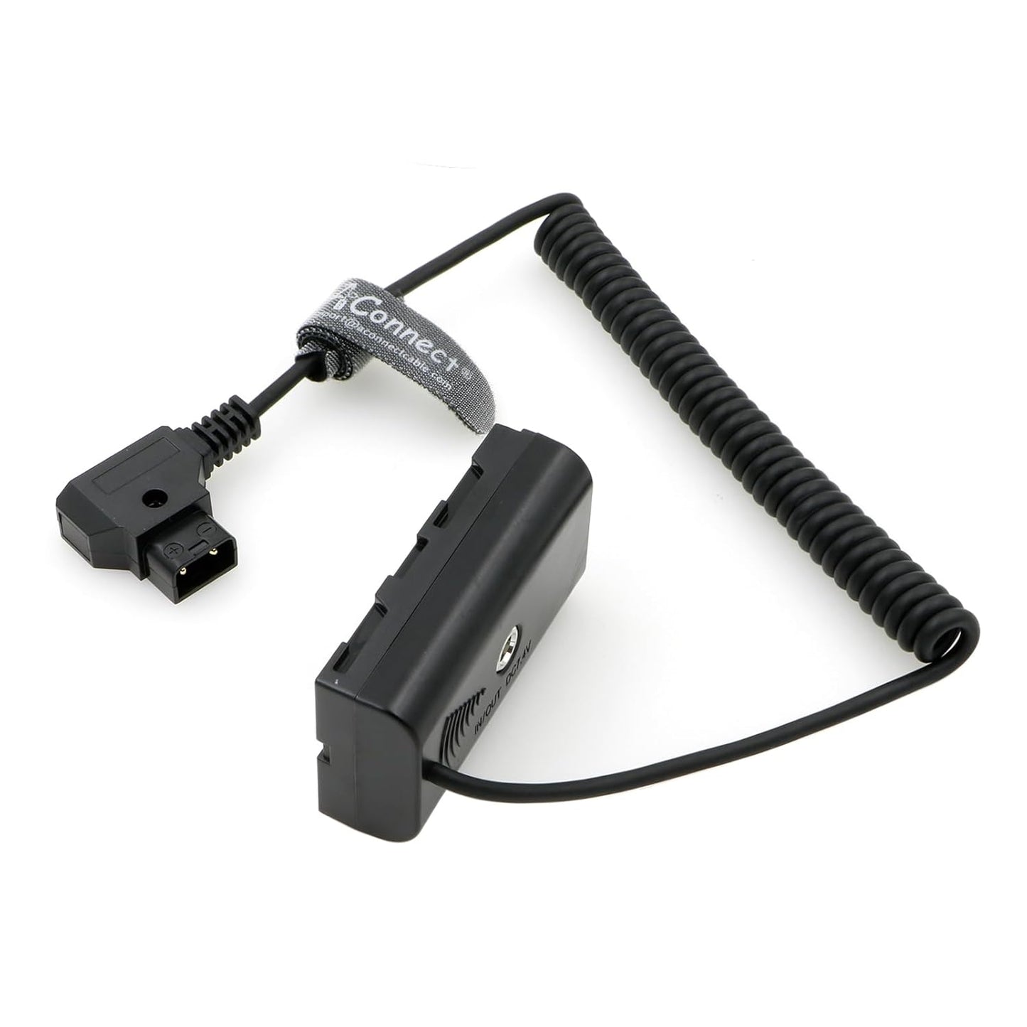 NP-F550 Dummy Battery to D-tap Power Coiled Cable for NP-F550 F770 F570 F970 Atomos Ninja V Monitor SmallHD Monitor