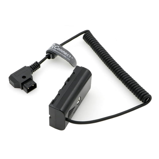 NP-F550 Dummy Battery to D-tap Power Coiled Cable for NP-F550 F770 F570 F970 Atomos Ninja V Monitor SmallHD Monitor