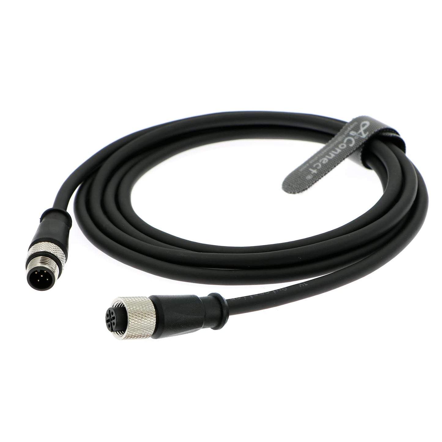 M12 5 Pin Male A-Code to 5 Pin Female A-Code Industrial Shielded Cable Aviation Sensor Connector for Device Network, Fieldbus Module 2M/6.5Ft