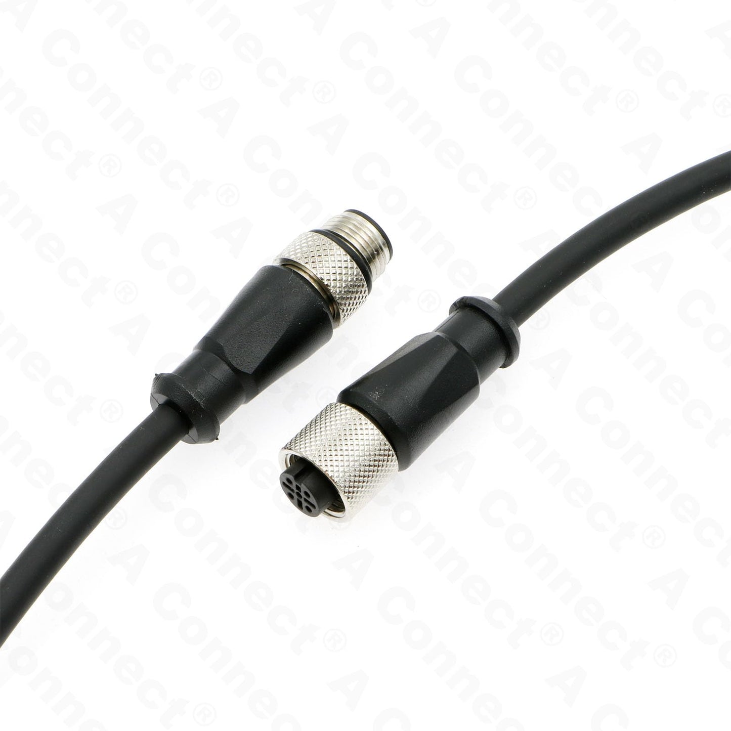 M12 5 Pin Male A-Code to 5 Pin Female A-Code Industrial Shielded Cable Aviation Sensor Connector for Device Network, Fieldbus Module 2M/6.5Ft