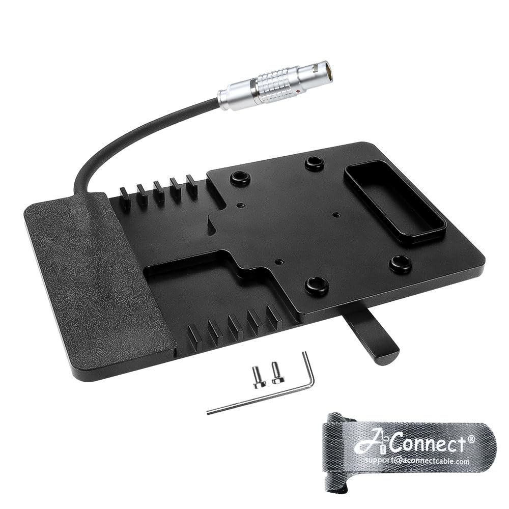 V Mount Battery Plate for DJI Ronin 4D, V Mount Plate with Right Angle 6 Pin Female Power Cable 8cm, Out Put Battery Mounts Plate Adapter for Camera Power Supply
