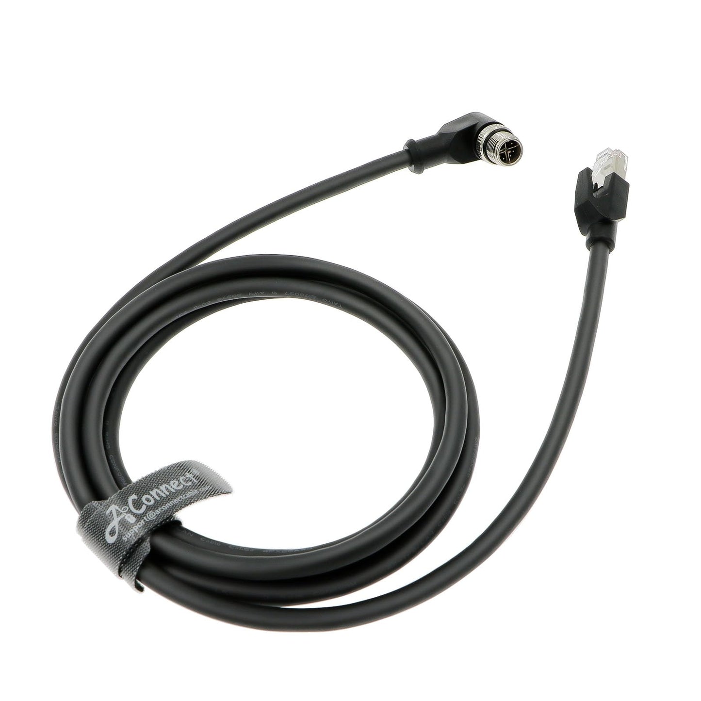 M12 8 Pin X-Code Male Right Angle to RJ45 Industrial Ethernet Cable for Cognex in Sight Industrial Camera Shielded Waterproof Flexible Cable 1M