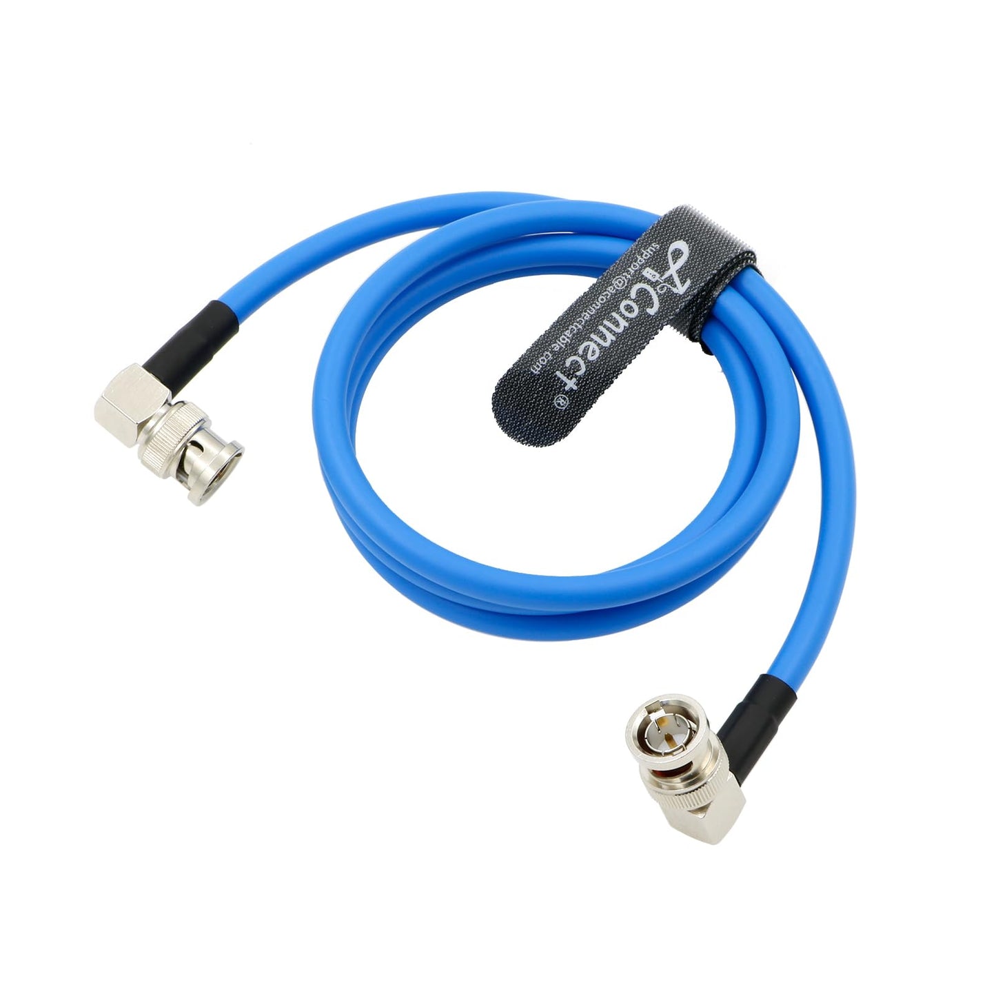 12G HD BNC SDI BNC Cable Right Angle Orignial Neutrik BNC Male to Male 75 Ohm Coaxial Cable for 4K Video Camera (Blue 1M)