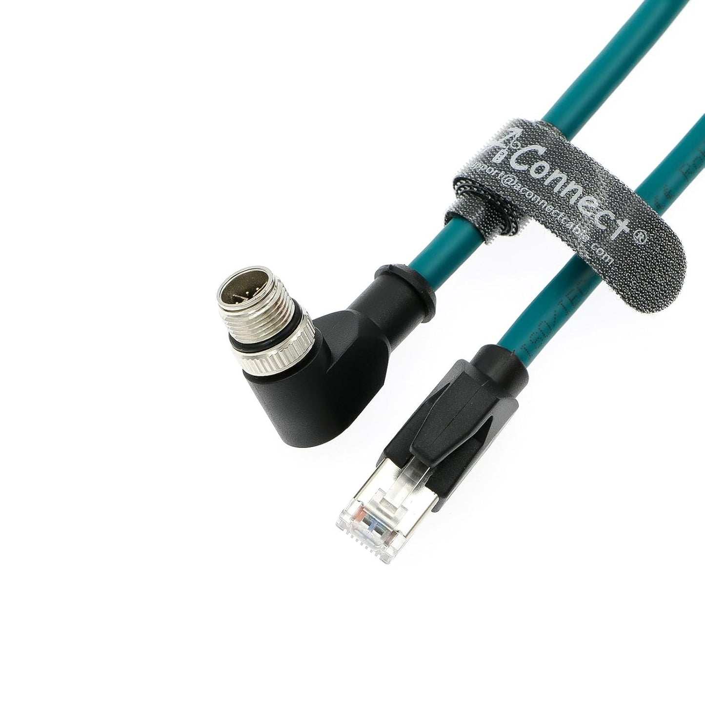 M12 8 Position X-Code Male Right Angle to RJ45 Ethernet Shielded Cable for Cognex in Sight Industrial Camera High Flexible Waterproof Cable 1M