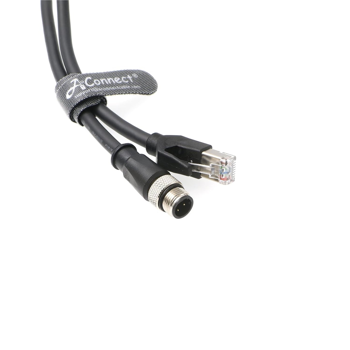 AConnect D-Code Cable M12 4 Pin Male to RJ45 Male Cat5e High Flex Ethernet Shielded Cable Industrial Field-wireable Machinery Sensor Camera 9.8Ft/3M