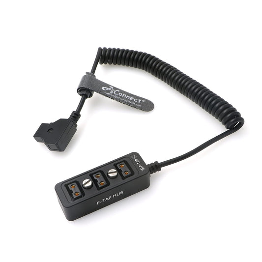Cable-Splitter-Steadicam-BMPCC-Dtap Male to 3 Port D Tap Female Hub Adapter Coiled Cable for ARRI RED Cameras TILTA Steadicam IDX Battery