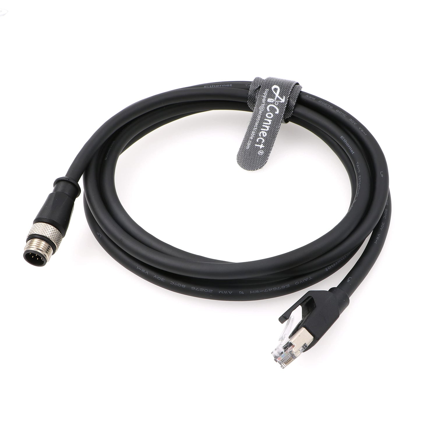 M12-A-Code-RJ45-Ethernet-Cable for Cognex DM300 M12 8-Pin A-Code Male to RJ45 for Industrial Camera 3.3Ft/1M