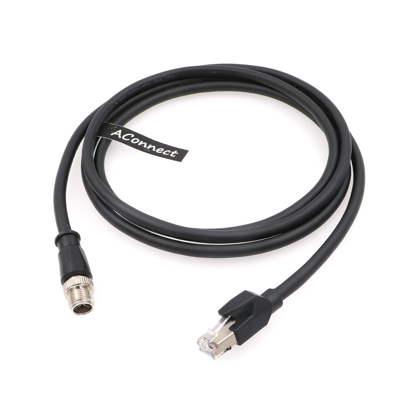 X-Code-RJ45-Industrial-Shielded-Ethernet M12 8 Pin X-Code Male to RJ45 Cat6a Ethernet Shielded Cable for Cognex Industrial Camera Flexible 3.3Ft|1M