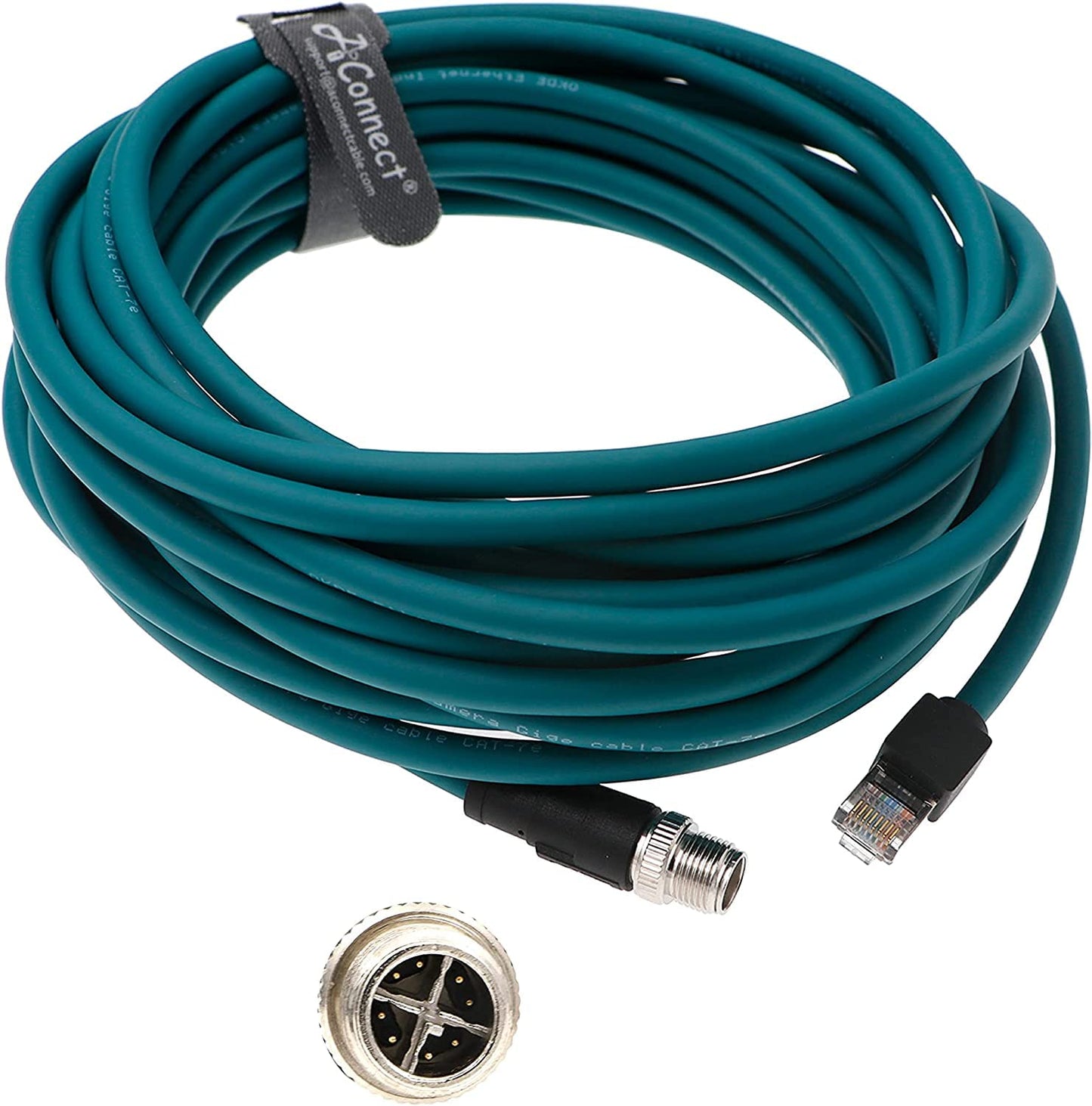 M12-RJ45-XCode-Ethernet-Shielded-Industrial M12 8 Pin X-Code Male to RJ45 Cat6a Ethernet Shielded Cable for Cognex Industrial Camera 3.3Ft|1M