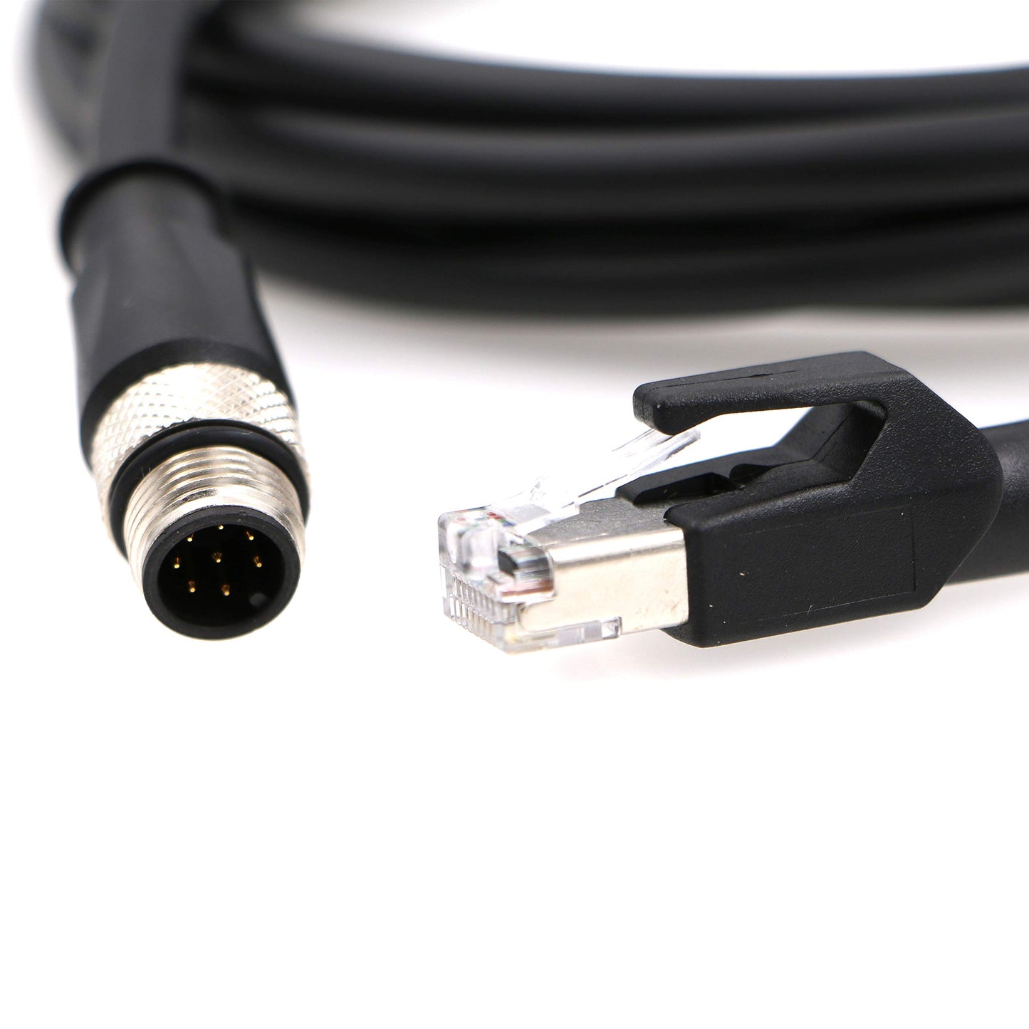 M12-A-Code-RJ45-Ethernet-Cable for Cognex DM300 M12 8-Pin A-Code Male to RJ45 for Industrial Camera 6.6Ft|2M
