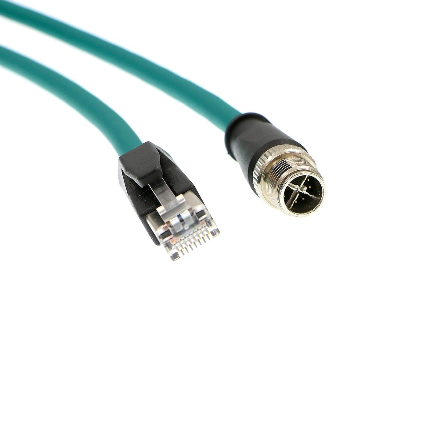 AConnect Gigabit Gognex Industrial Camera M12 8Pin X-Code to RJ45 Double Shielded Industrial Cable High Flexible Waterproof 6.6Ft/2M