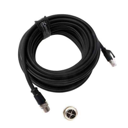 X-Code-RJ45-Industrial-Shielded-Ethernet M12 8 Pin X-Code Male to RJ45 Cat6a Ethernet Shielded Cable for Cognex Industrial Camera Flexible 3.3Ft|1M