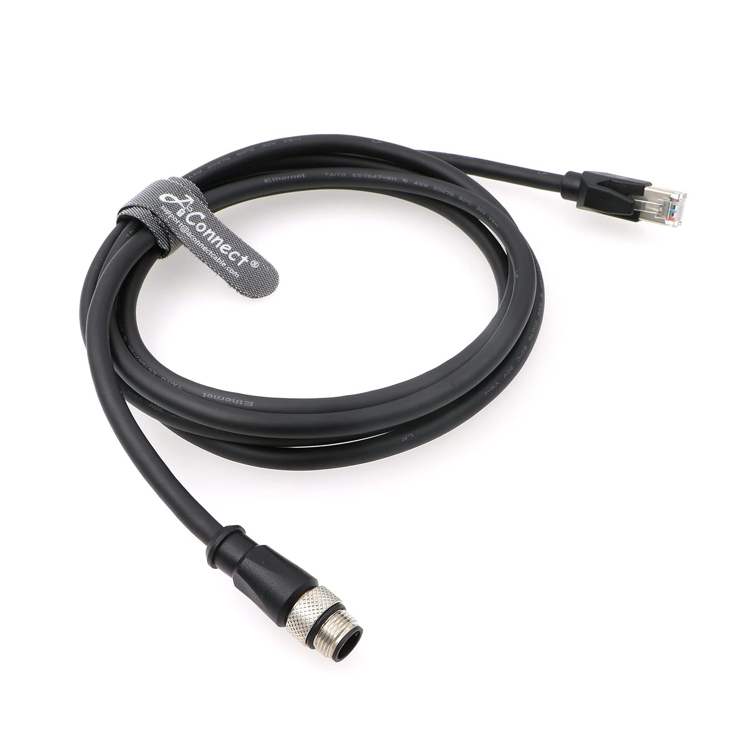 AConnect Ethernet-M12-RJ45-Cable for Cognex DM300 M12 8-Pin A-Code Male to RJ45 for Industrial Camera 9.8Ft|3M