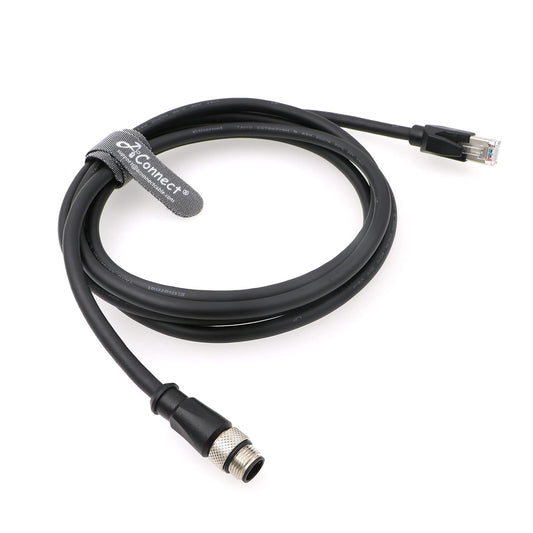 AConnect Ethernet-M12-RJ45-Cable for Cognex DM300 M12 8-Pin A-Code Male to RJ45 for Industrial Camera 9.8Ft|3M