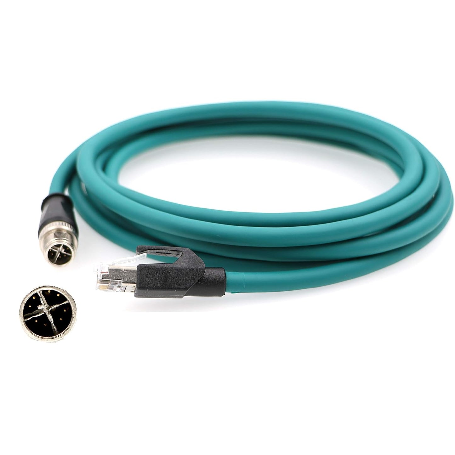 AConnect Ethernet Cable for Cognex in Sight 8200 8400 Series M12 8 Position X-Code to RJ45 Shielded Cable Assembly Waterproof 9.8Ft/3M