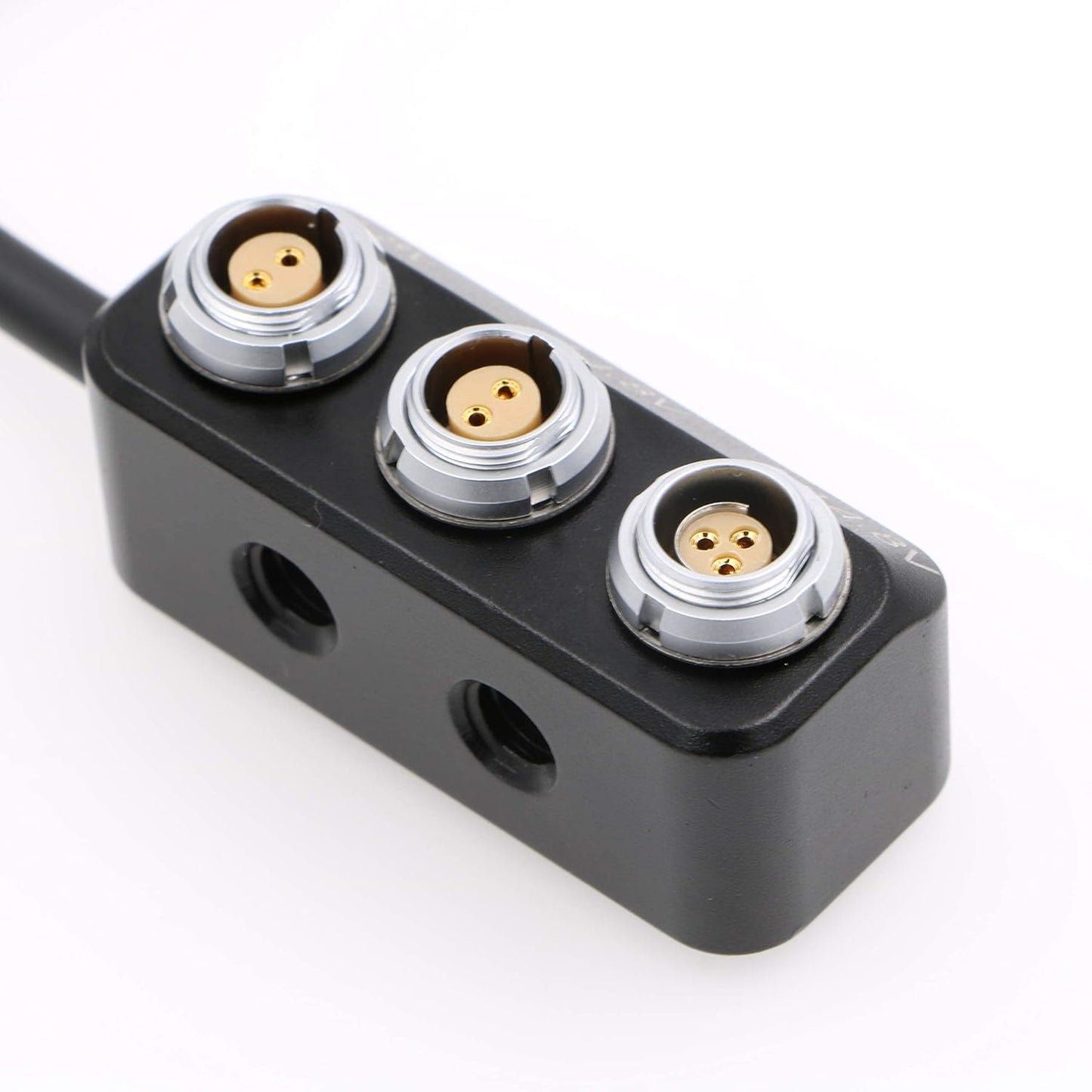 Mini EXT Right Angle 7pin to 2X 2pin and 1X RS 3pin Power Splitter for ARRI RED Alexa Teradek Power Breakout Box Cable 11.8in/30cm