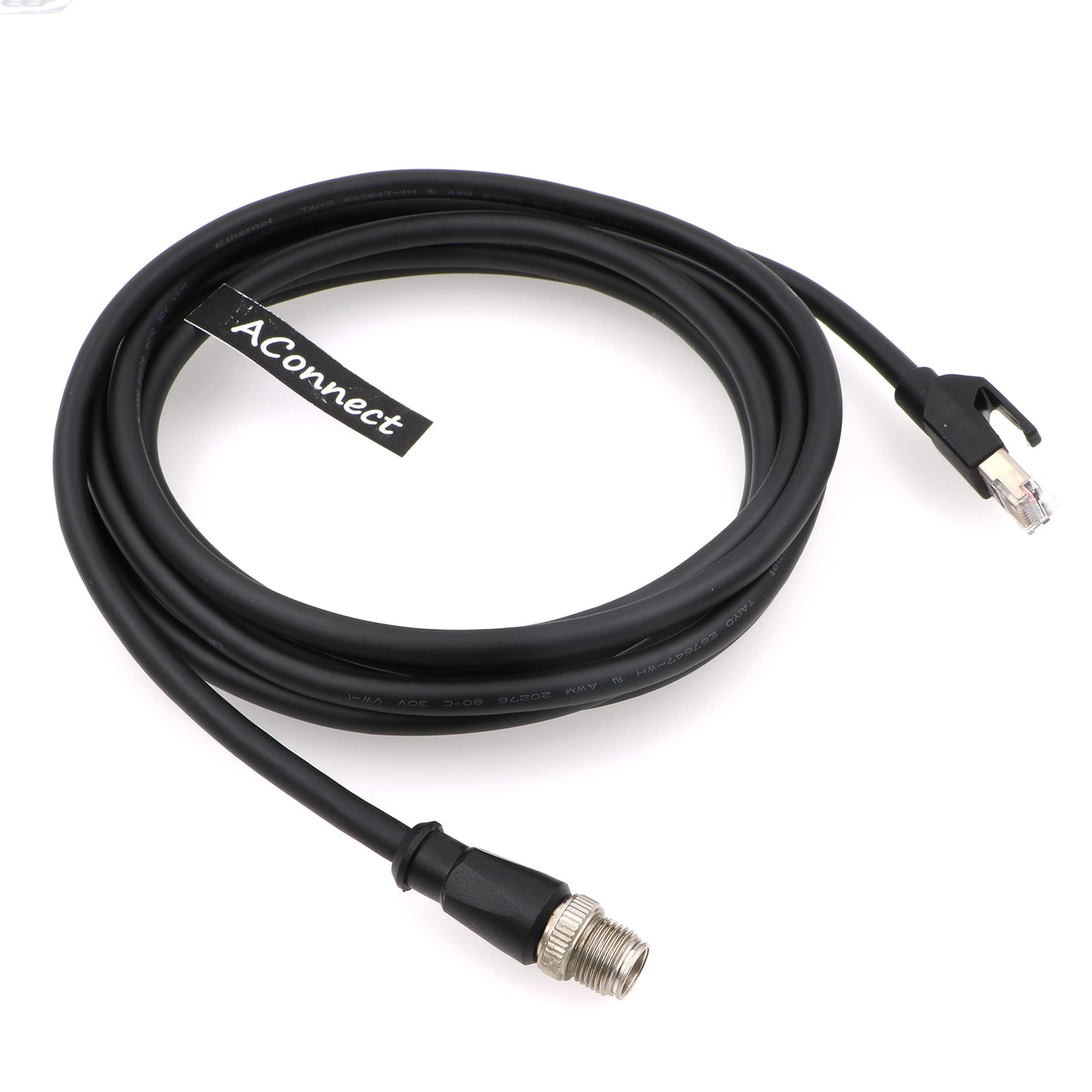 X-Code-RJ45-Industrial-Shielded-Ethernet M12 8 Pin X-Code Male to RJ45 Cat6a Ethernet Shielded Cable for Cognex Industrial Camera Flexible 3.3Ft|1M