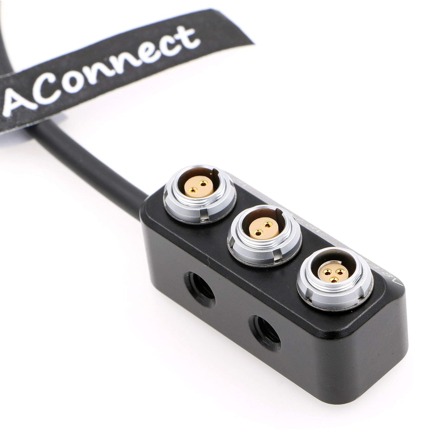 Mini EXT Right Angle 7pin to 2X 2pin and 1X RS 3pin Power Splitter for ARRI RED Alexa Teradek Power Breakout Box Cable 11.8in/30cm